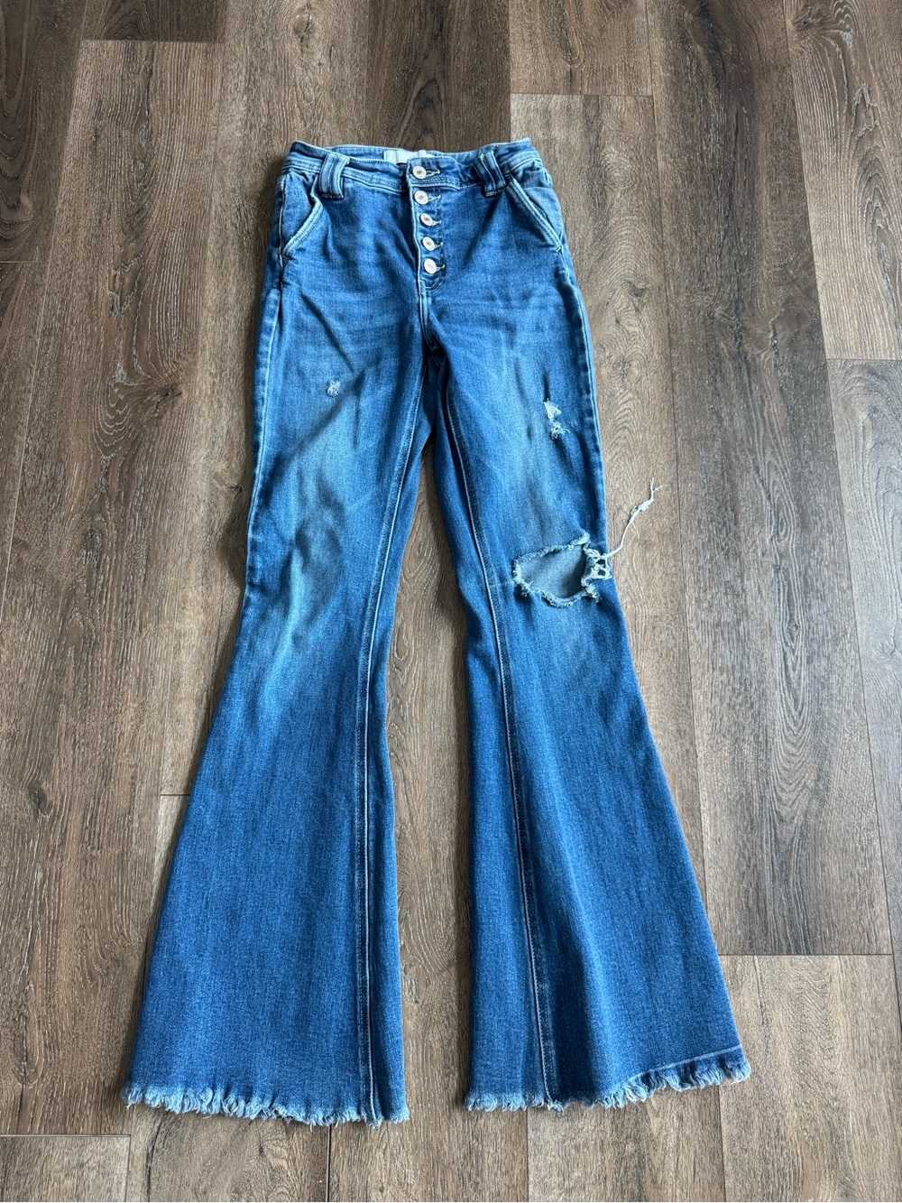 KanCan High-Rise Blue Flare Jeans with Button-Fly Women’s Size 3/25